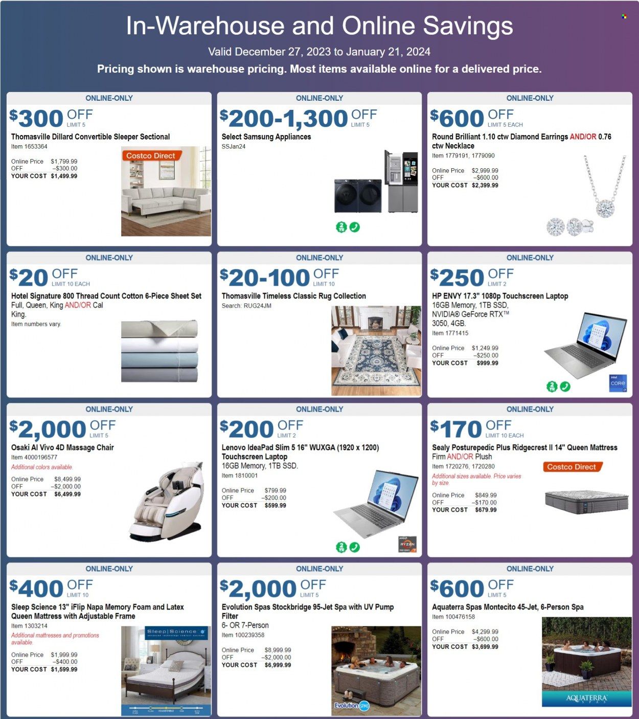 Costco Weekly Ad Flyer Specials December 27 to January 21, 2024