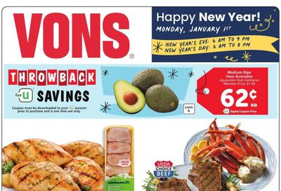 Vons (CA) Weekly Ad Flyer Specials December 27 to January 2, 2024