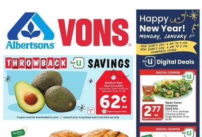 Vons (CA) Weekly Ad Flyer Specials December 27 to January 2, 2024