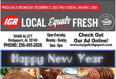 IGA (50) Weekly Ad Flyer Specials December 27 to January 2, 2024