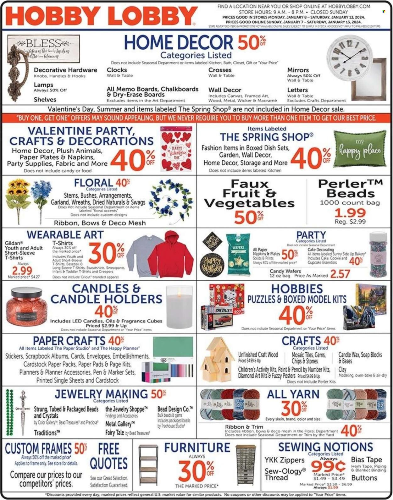Hobby Lobby Weekly Ad Flyer Specials January 7 to January 13, 2024