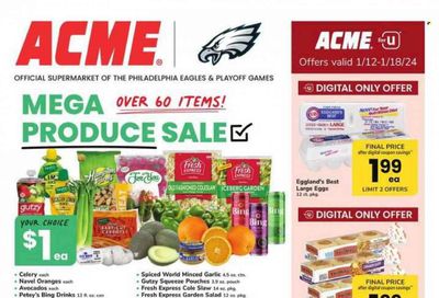 ACME (DE, NJ, NY, PA) Weekly Ad Flyer Specials January 12 to January 18, 2024