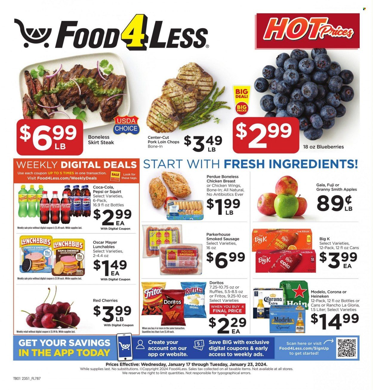Food 4 Less (IN) Weekly Ad Flyer Specials January 17 to January 23, 2024