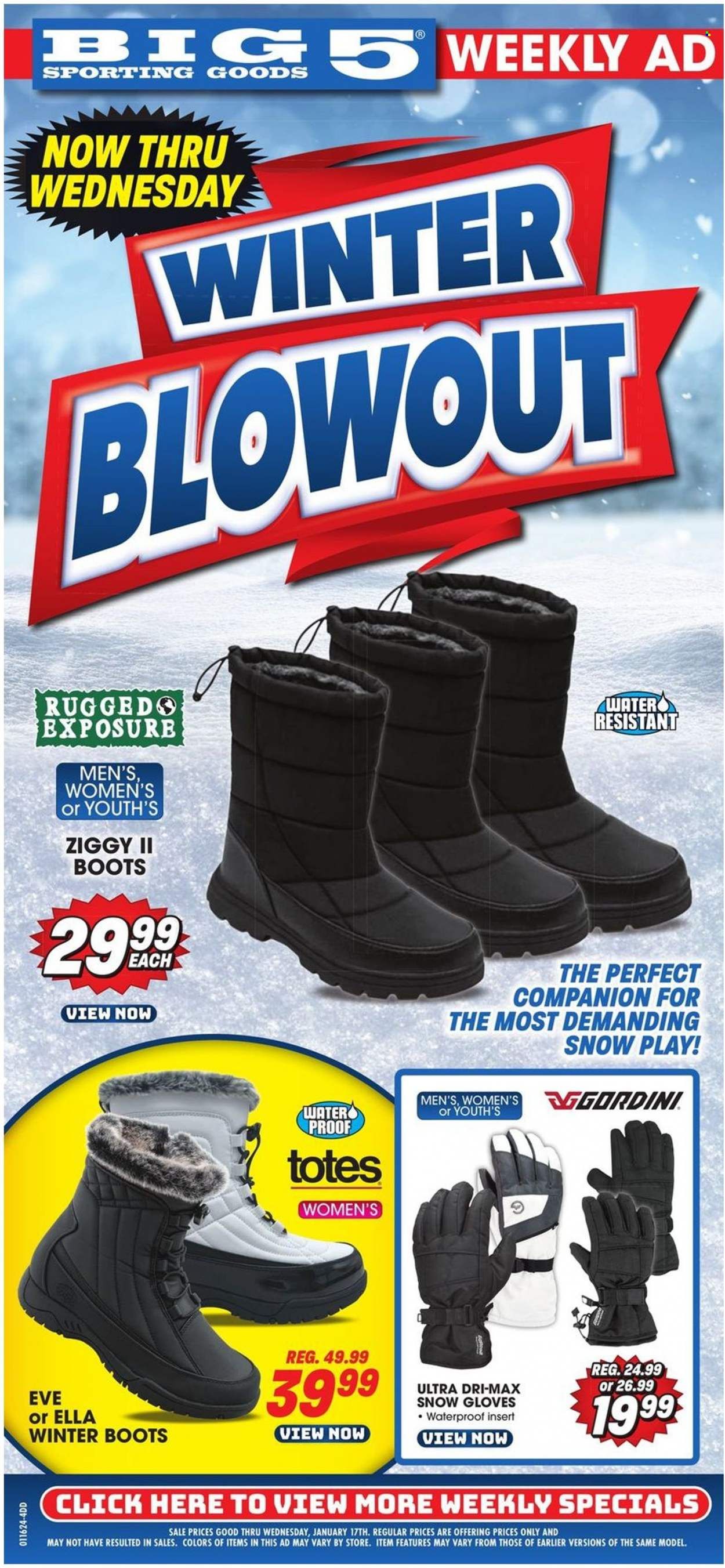 Big 5 (AZ, CA, CO, ID, NM, OR, UT, WA) Weekly Ad Flyer Specials January 16 to January 17, 2024