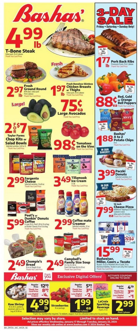 Bashas' (AZ) Weekly Ad Flyer Specials January 17 to January 23, 2024