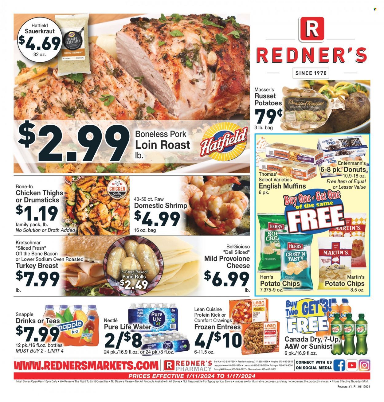 Redner's Markets (DE, MD, PA) Weekly Ad Flyer Specials January 11 to January 17, 2024