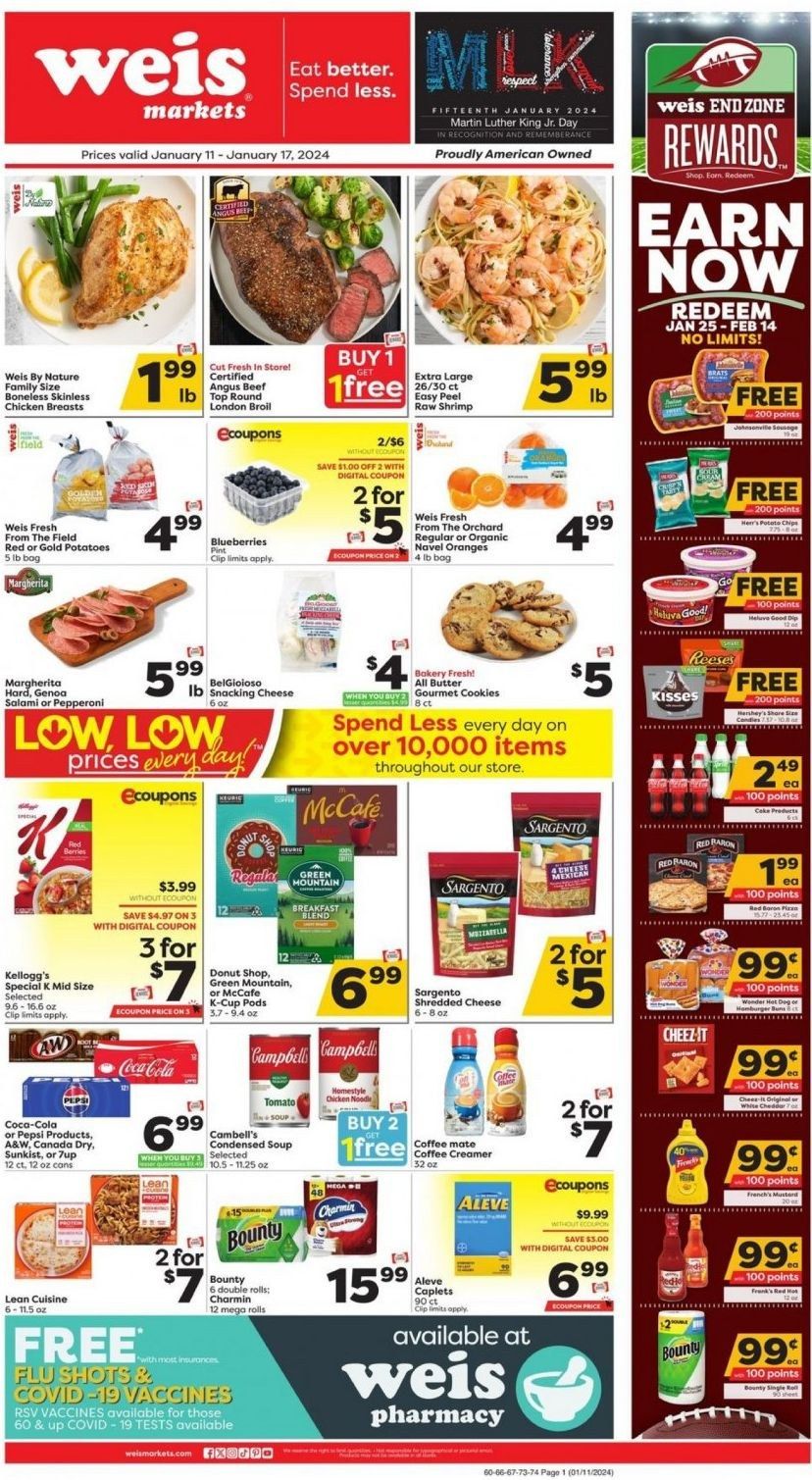 Weis (MD, NY, PA) Weekly Ad Flyer Specials January 11 to January 17, 2024