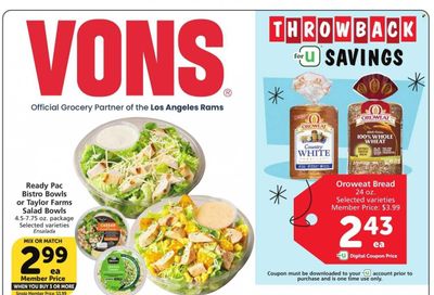Vons (CA) Weekly Ad Flyer Specials January 17 to January 23, 2024