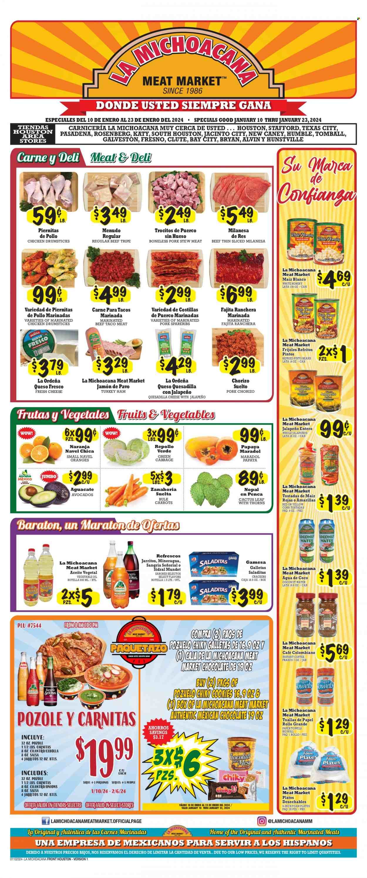 La Michoacana Meat Market (TX) Weekly Ad Flyer Specials January 10 to January 23, 2024