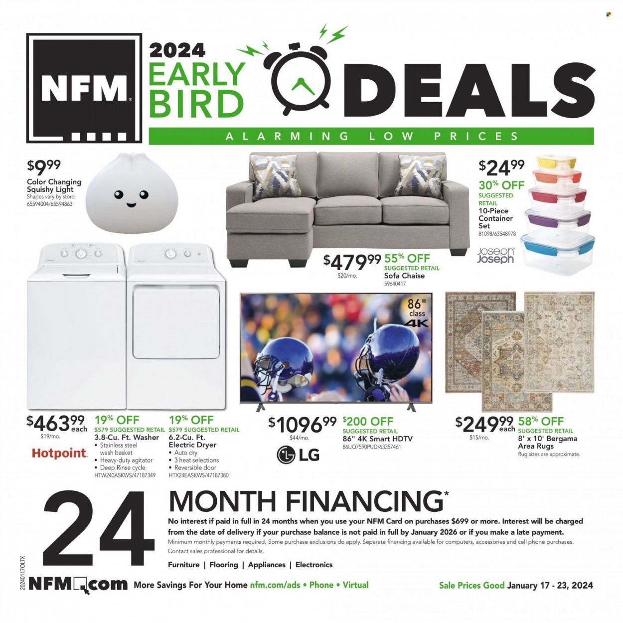 Nebraska Furniture Mart (IA, KS, NE, TX) Weekly Ad Flyer Specials January 17 to January 23, 2024