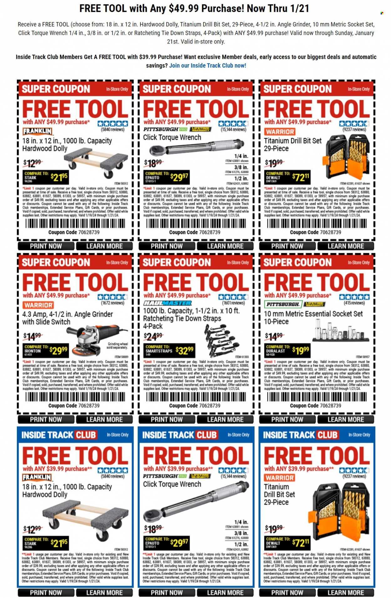Harbor Freight Weekly Ad Flyer Specials January 19 to January 21, 2024