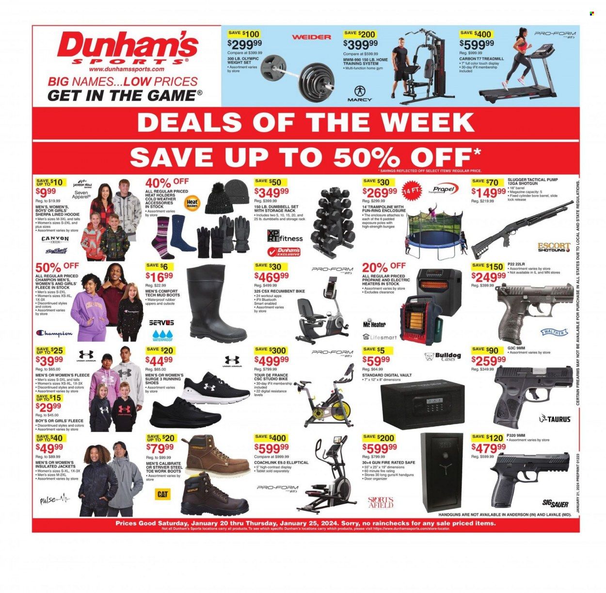 Dunham's Sports (IN, MI, MN, PA, SD, WI) Weekly Ad Flyer Specials January 20 to January 25, 2024