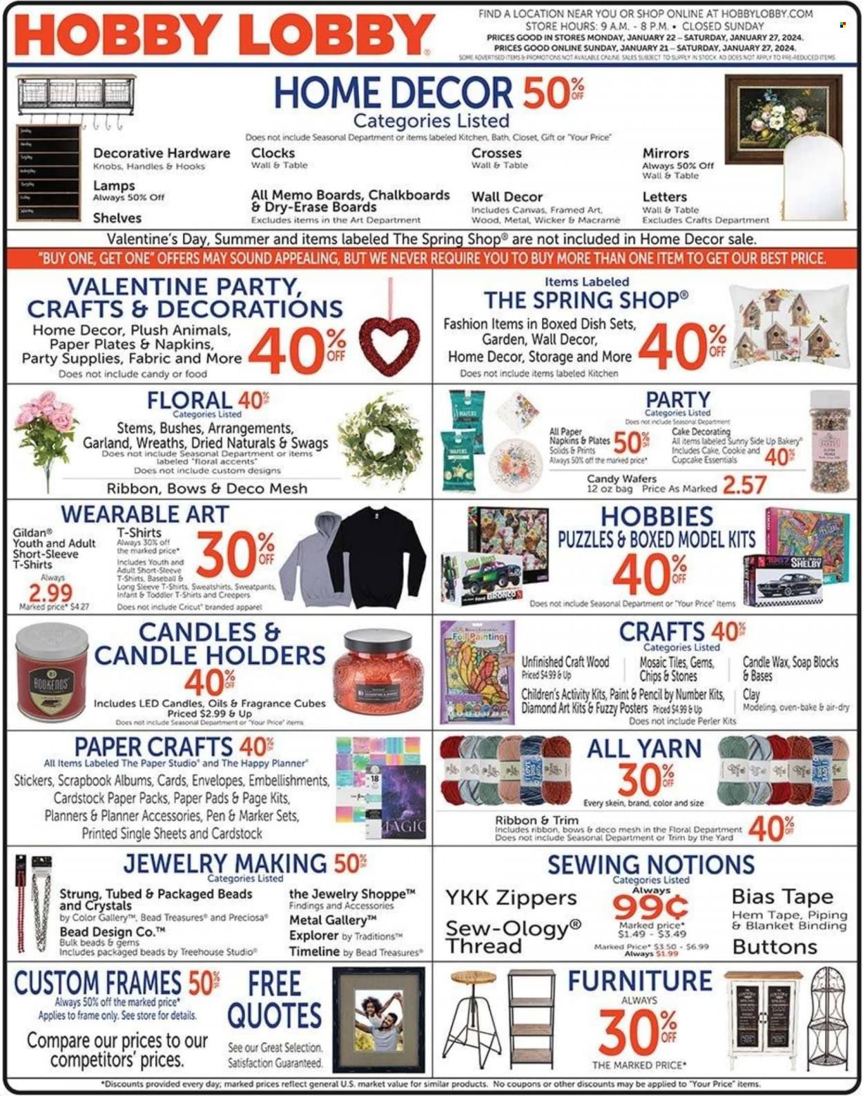 Hobby Lobby Weekly Ad Flyer Specials January 21 to January 27, 2024