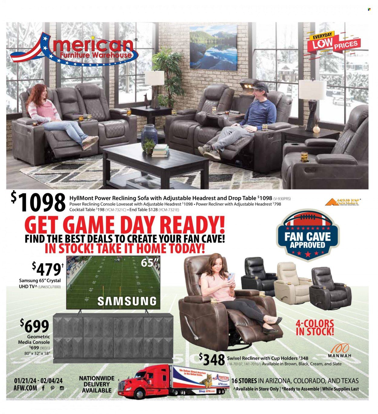 American Furniture Warehouse (AZ, CO, TX) Weekly Ad Flyer Specials January 21 to February 4, 2024