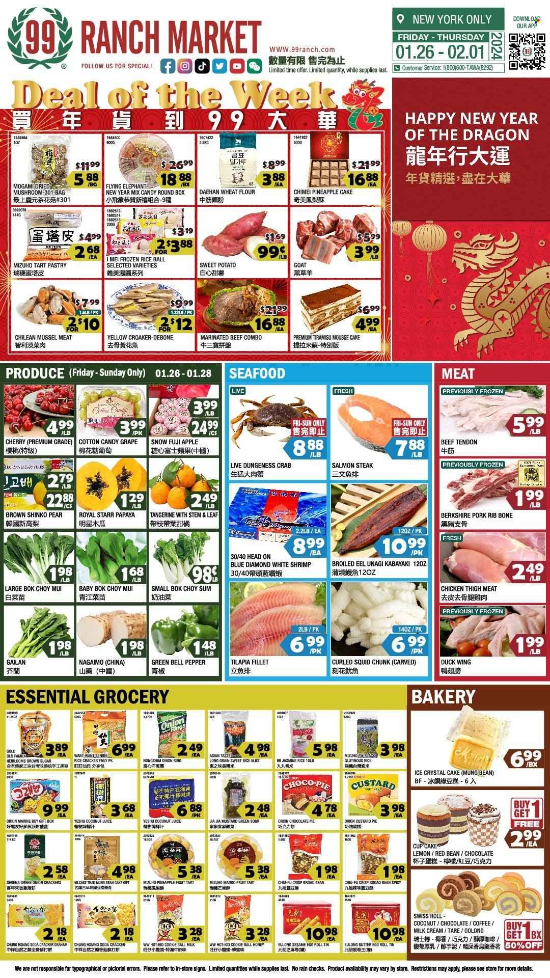99 Ranch Market (10, 19, 40, CA, MD, NJ, OR, TX, WA) Weekly Ad Flyer Specials January 26 to February 1, 2024