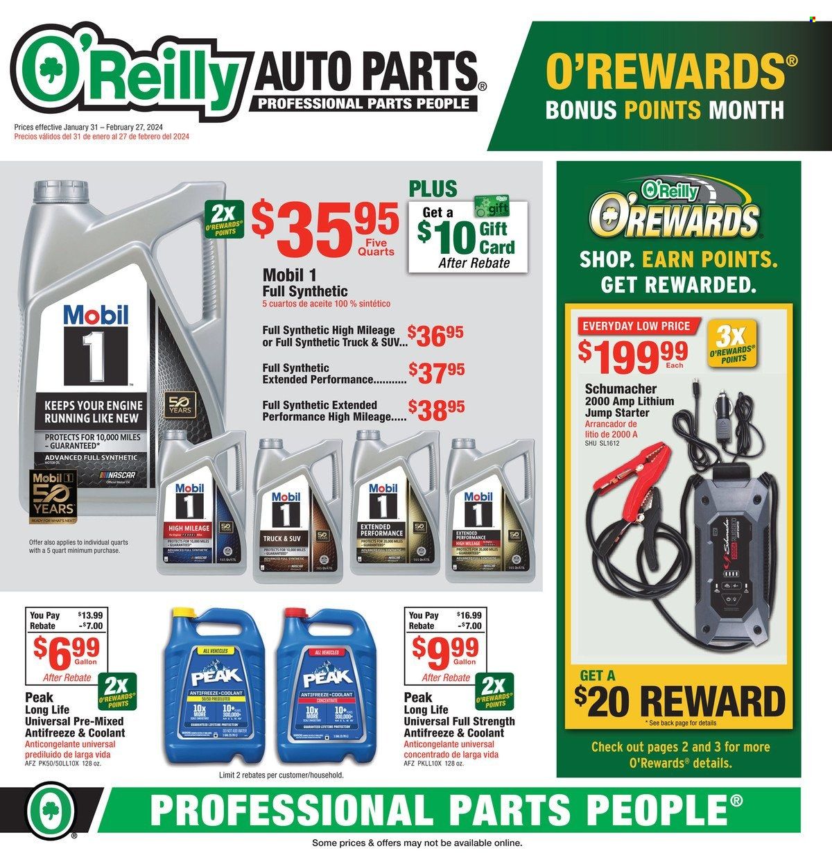 O'Reilly Auto Parts Weekly Ad Flyer Specials January 31 to February 27, 2024