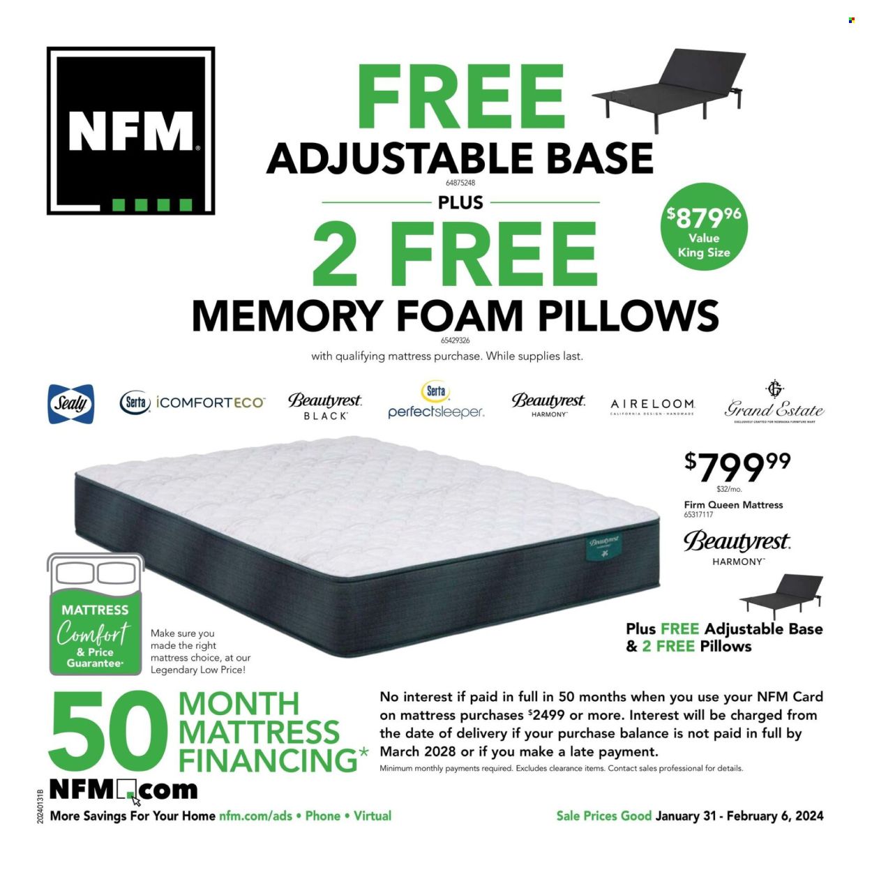 Nebraska Furniture Mart (IA, KS, NE, TX) Weekly Ad Flyer Specials January 31 to February 6, 2024