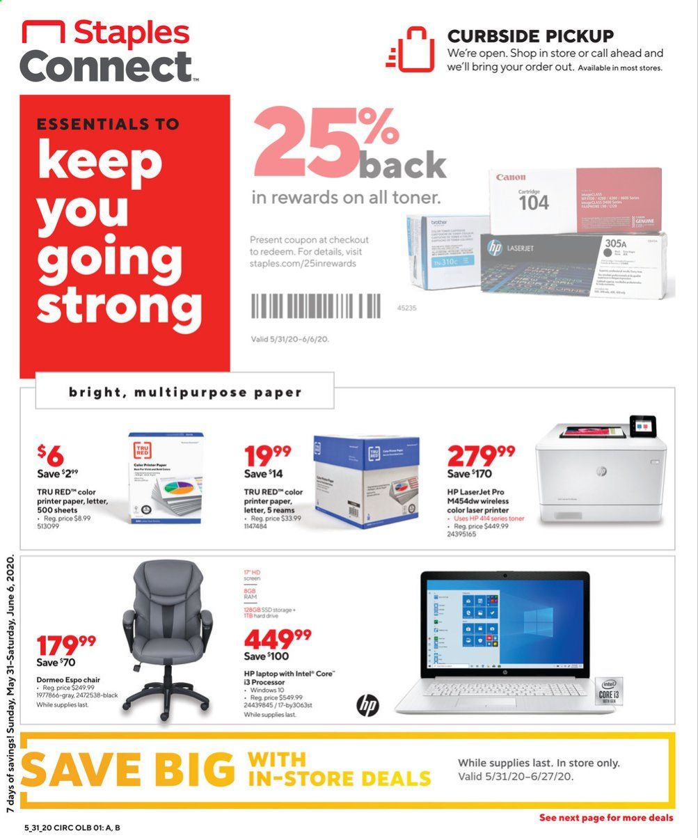 Staples Weekly Ad & Flyer May 31 to June 6