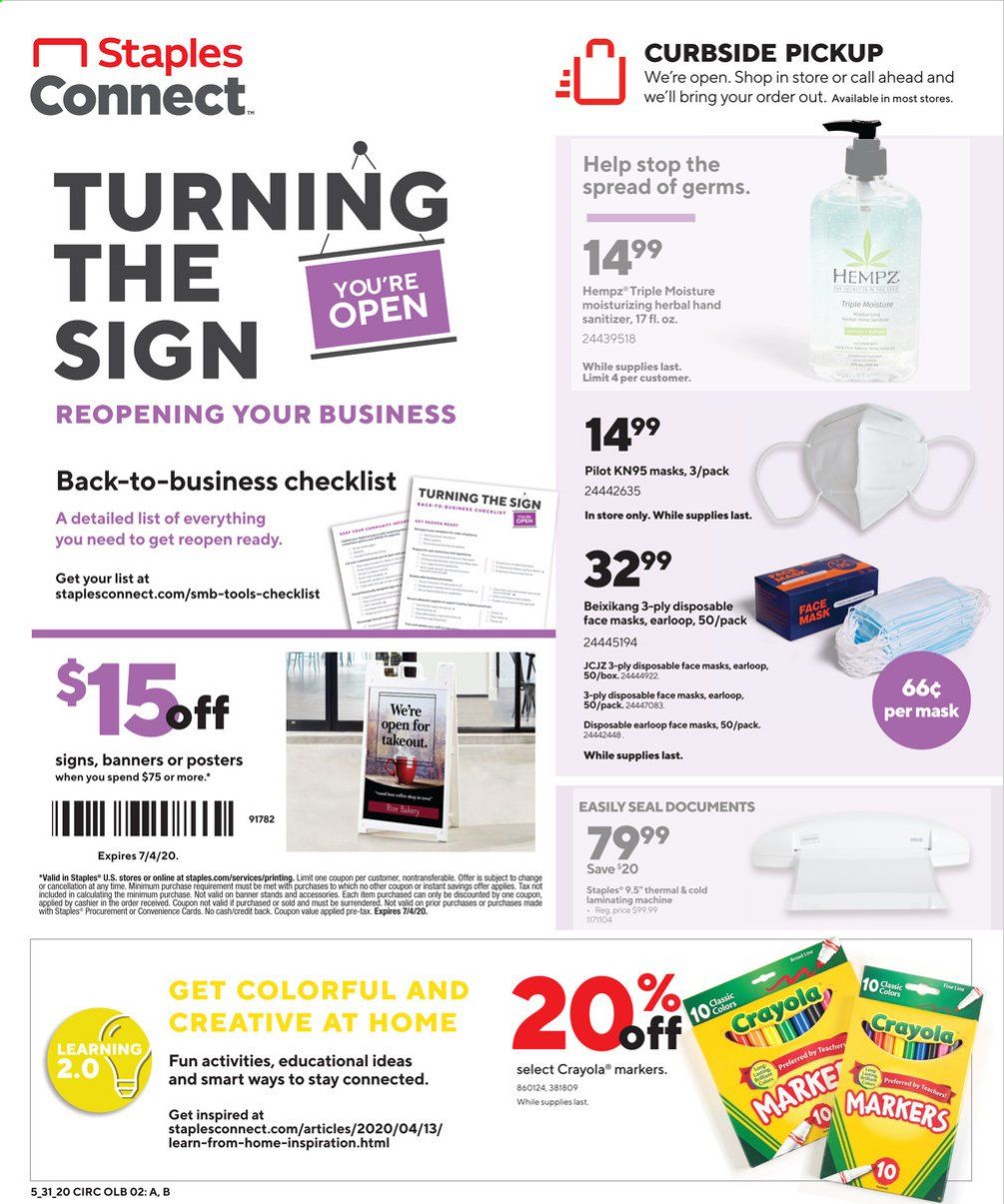 Staples Weekly Ad & Flyer May 31 to June 6