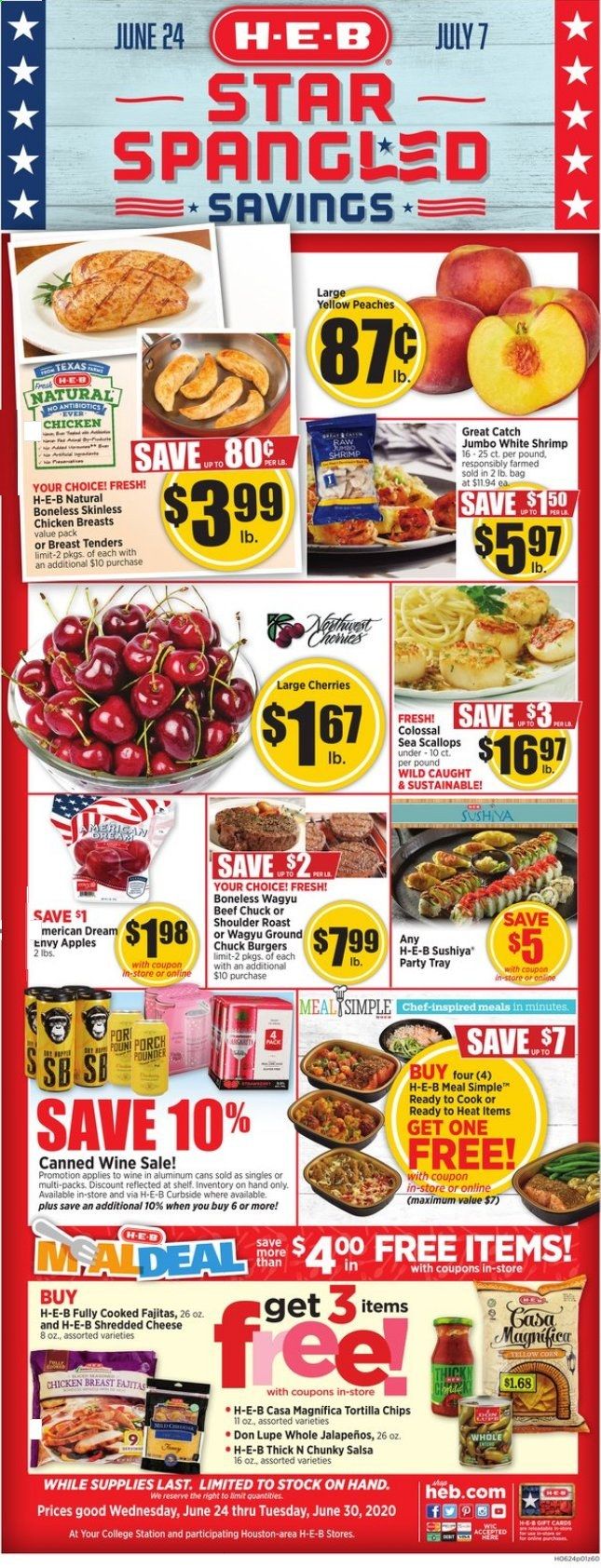 H-E-B Weekly Ad & Flyer June 24 to 30