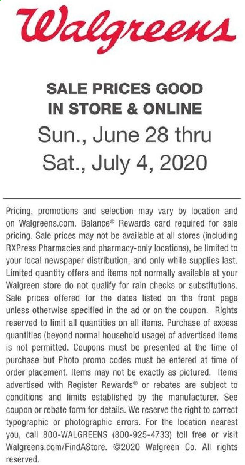 Walgreens Weekly Ad & Flyer June 28 to July 4