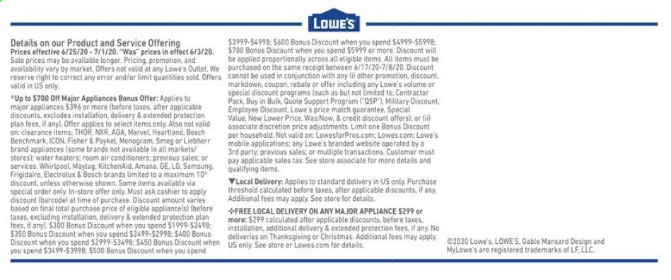 Lowe's Weekly Ad & Flyer June 25 to July 9
