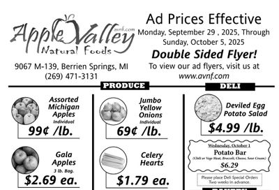 Apple Valley Natural Foods Weekly Ad September 29 - October 5, 2026