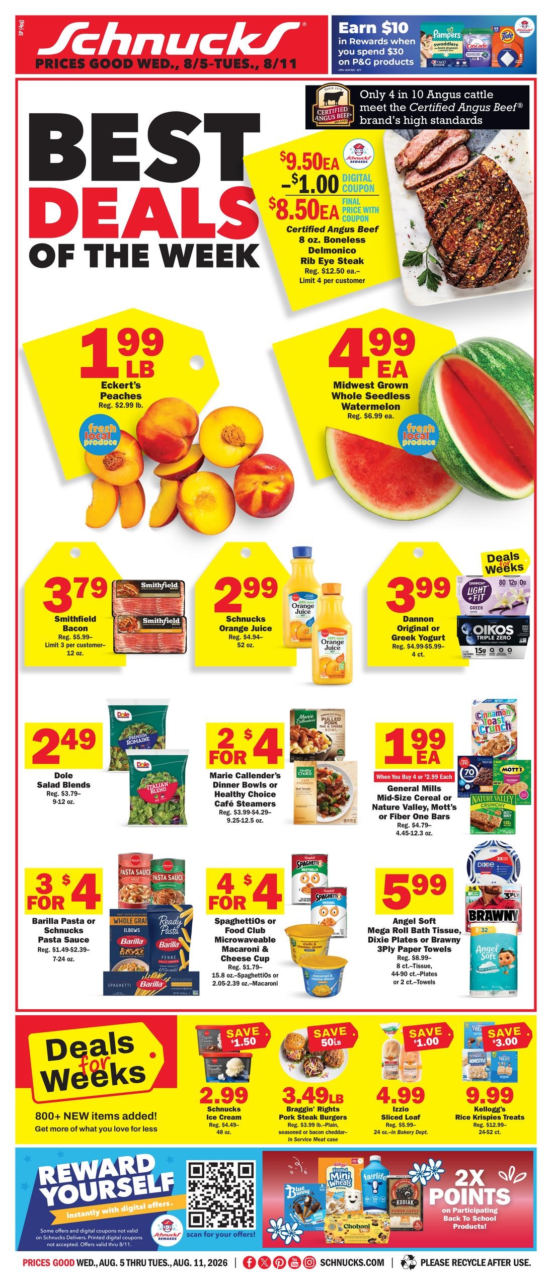 Schnucks (Peoria–Creve Coeur Area, IL) Weekly Print Weekly Ad August 5 - 11, 2026