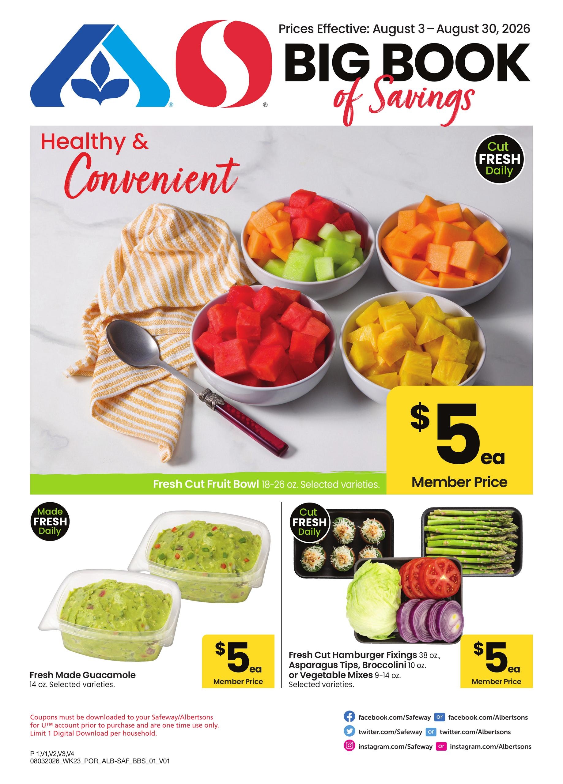 Albertsons (OR, WA) Big Book of Savings Weekly Ad August 3 - 30, 2026