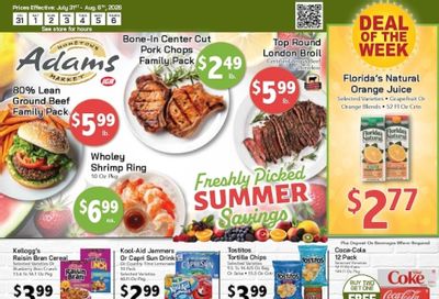 Adams Hometown Market (CT, NY, VT) Weekly Ad July 31 - August 6, 2026