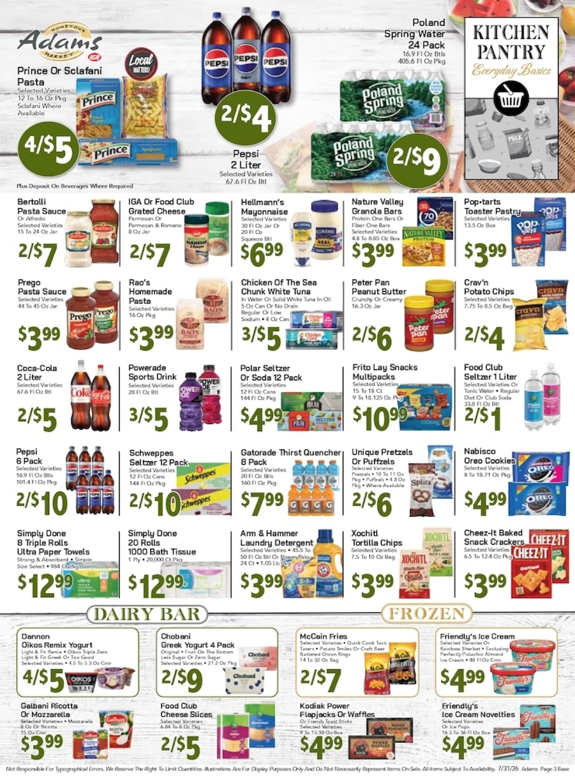 Adams Hometown Market (CT, NY, VT) Weekly Ad July 31 - August 6, 2026