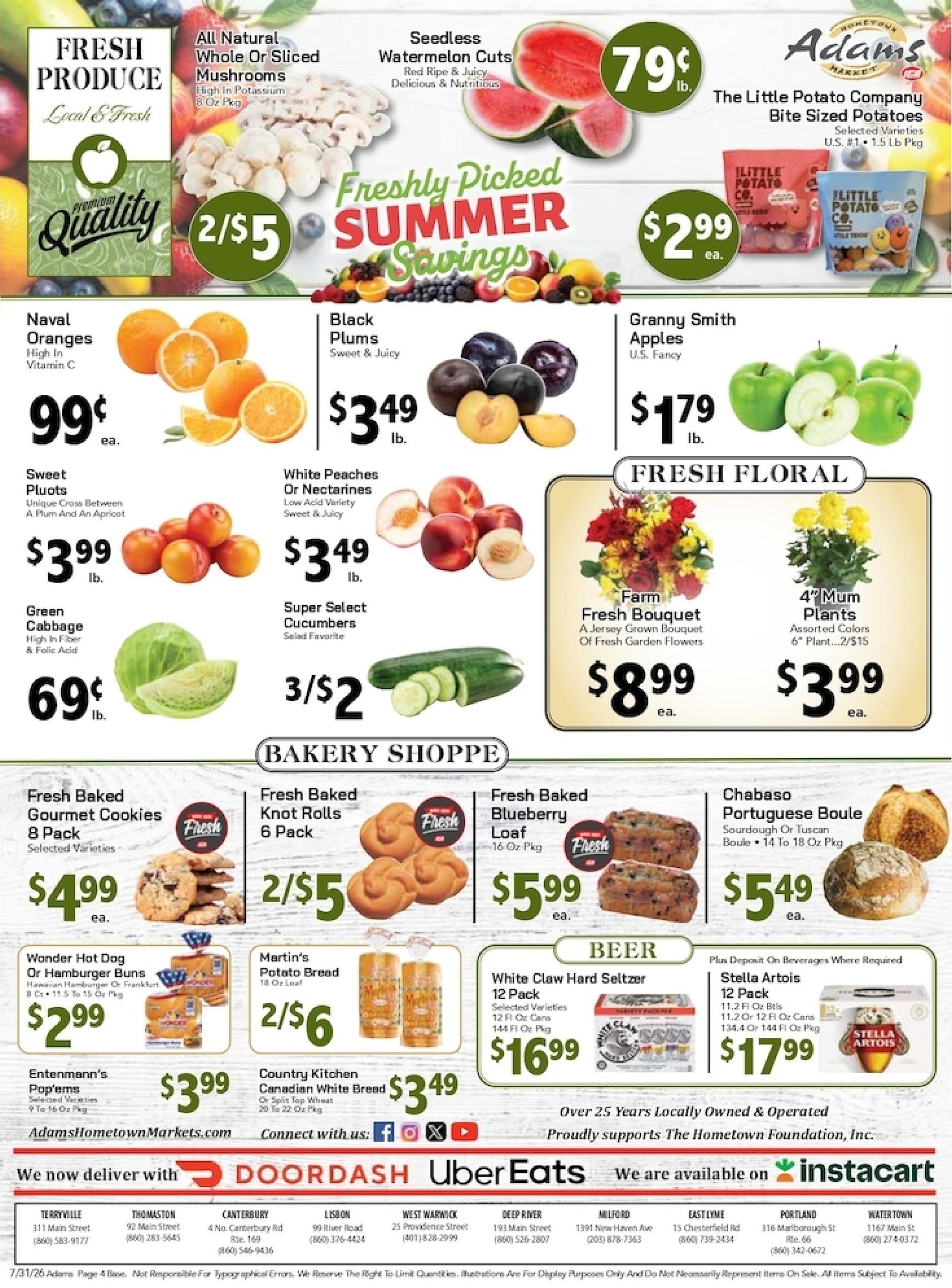 Adams Hometown Market (CT, NY, VT) Weekly Ad July 31 - August 6, 2026