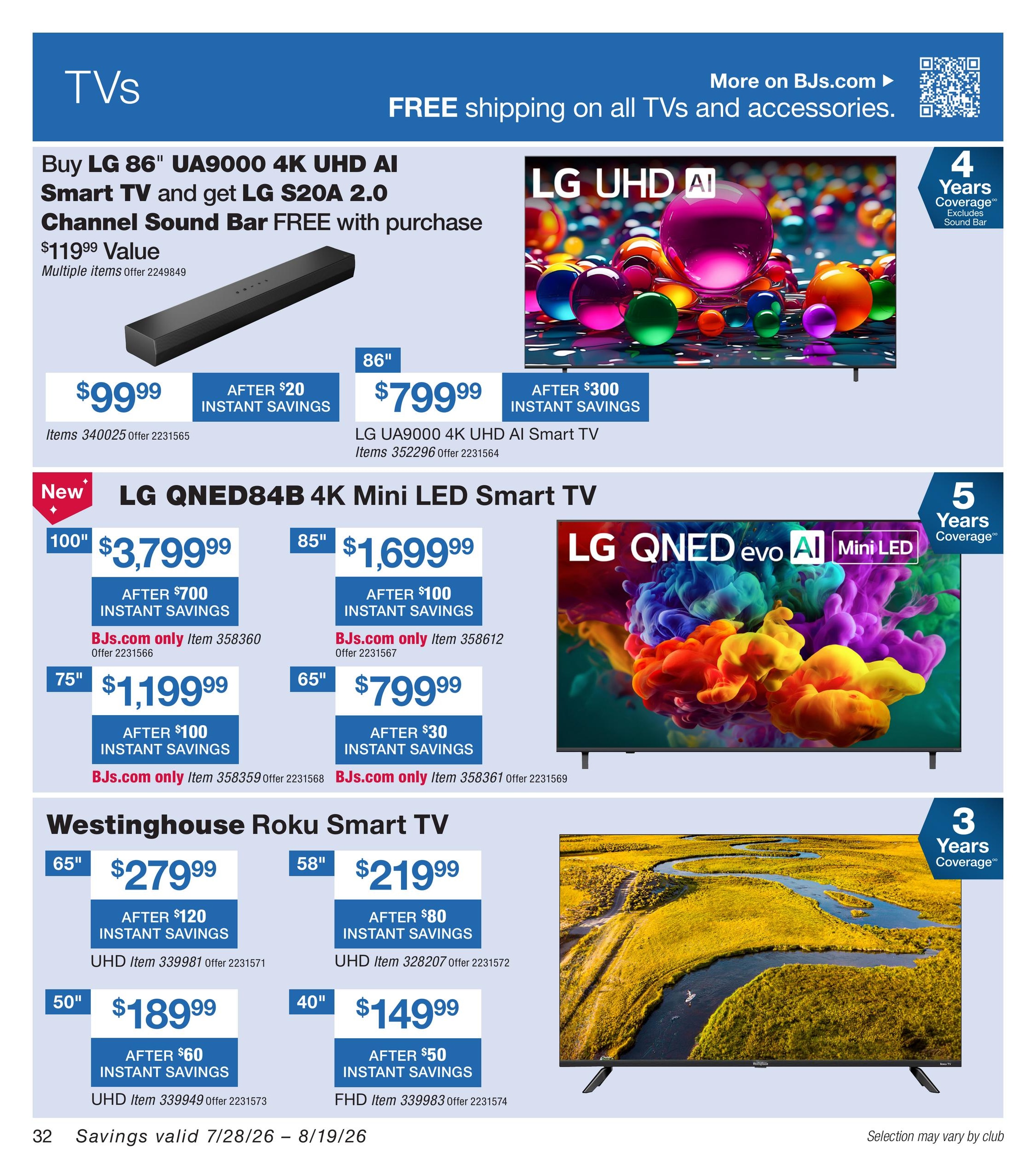 BJ's Wholesale Club Smart Saver Weekly Ad July 28 - August 31, 2026