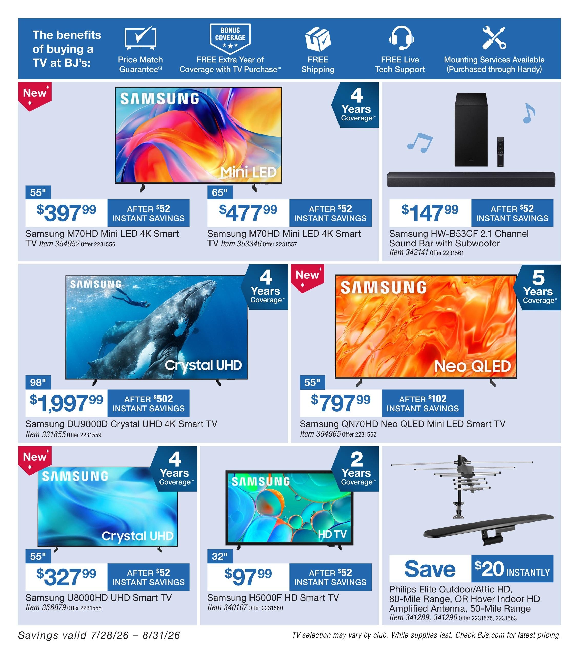 BJ's Wholesale Club Smart Saver Weekly Ad July 28 - August 31, 2026