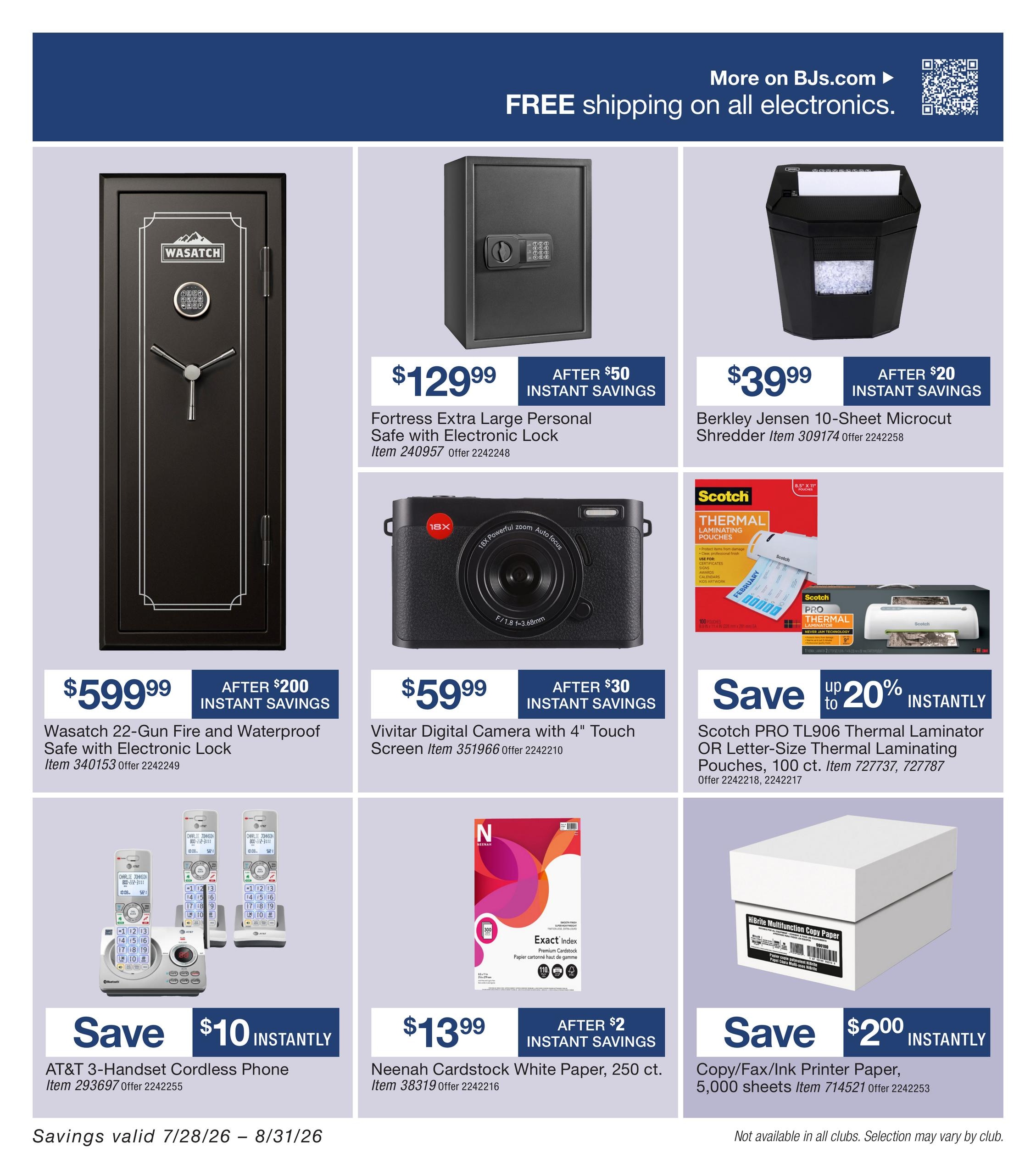 BJ's Wholesale Club Smart Saver Weekly Ad July 28 - August 31, 2026