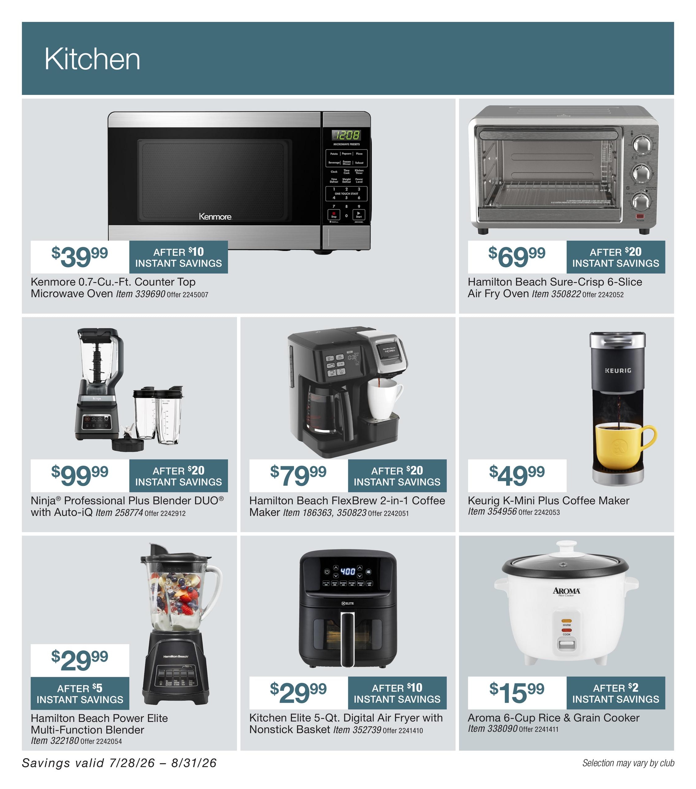 BJ's Wholesale Club Smart Saver Weekly Ad July 28 - August 31, 2026