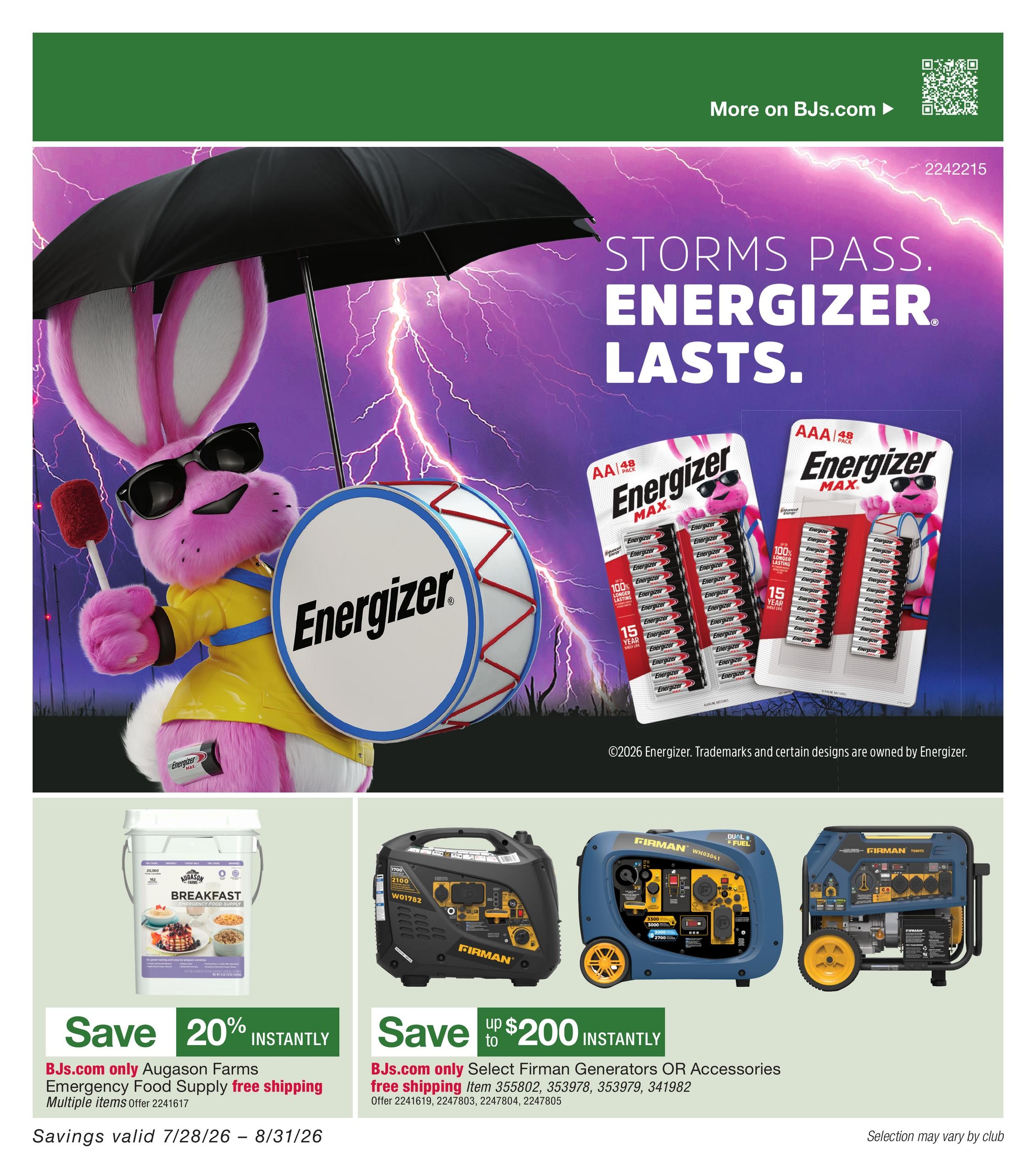 BJ's Wholesale Club Smart Saver Weekly Ad July 28 - August 31, 2026