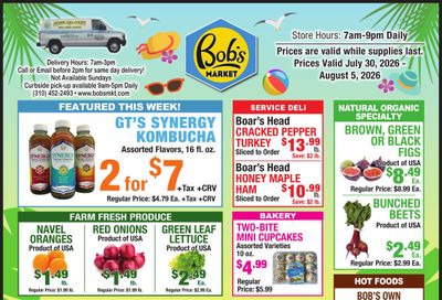 Bob's Market Weekly Ad July 30 - August 5, 2026