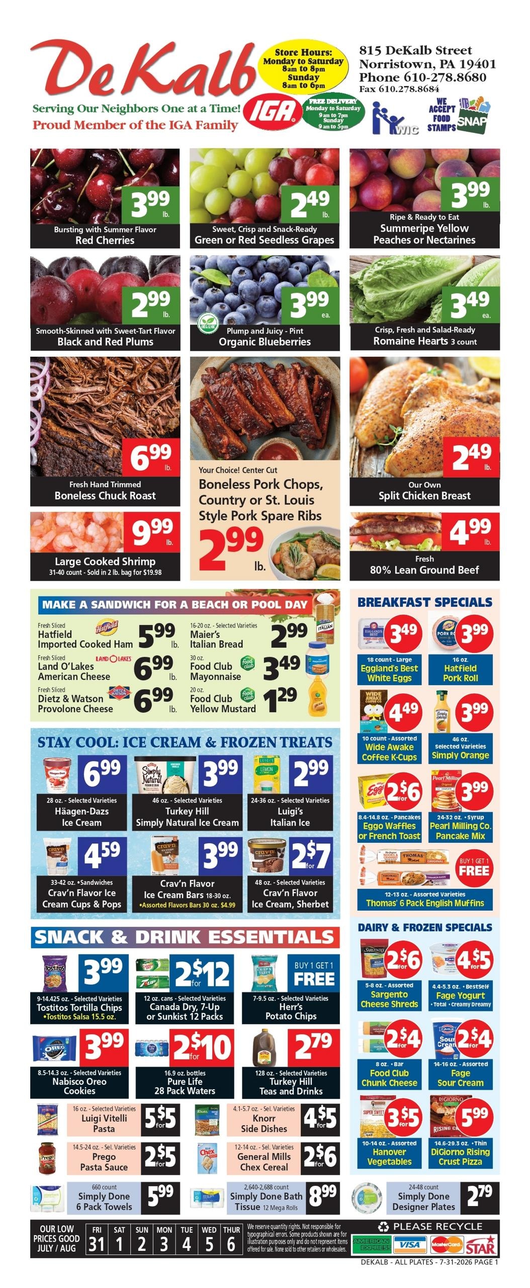 DeKalb Supermarket IGA Weekly Ad July 31 - August 6, 2026