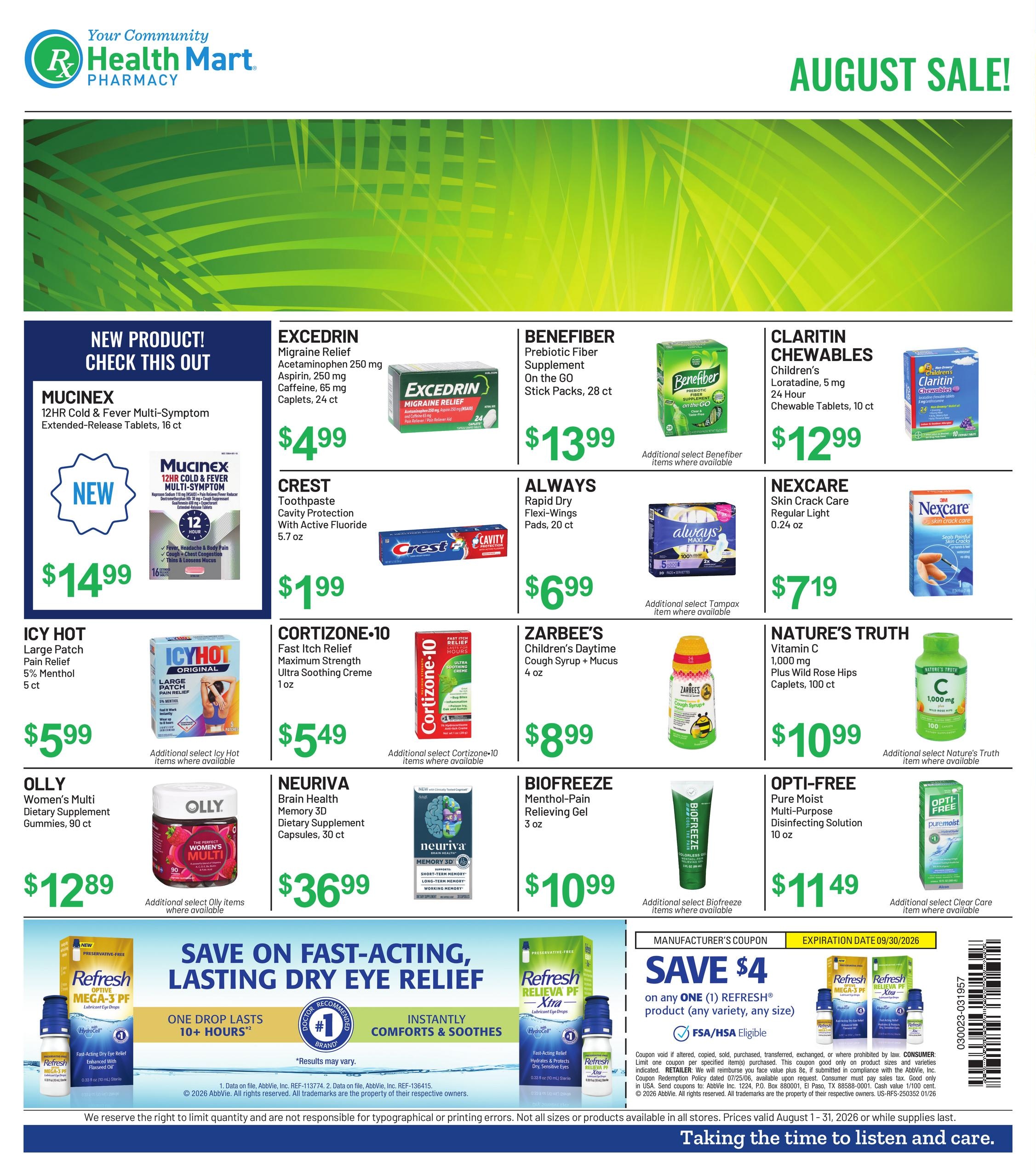 Health Mart Pharmacy Weekly Ad August 1 - 31, 2026