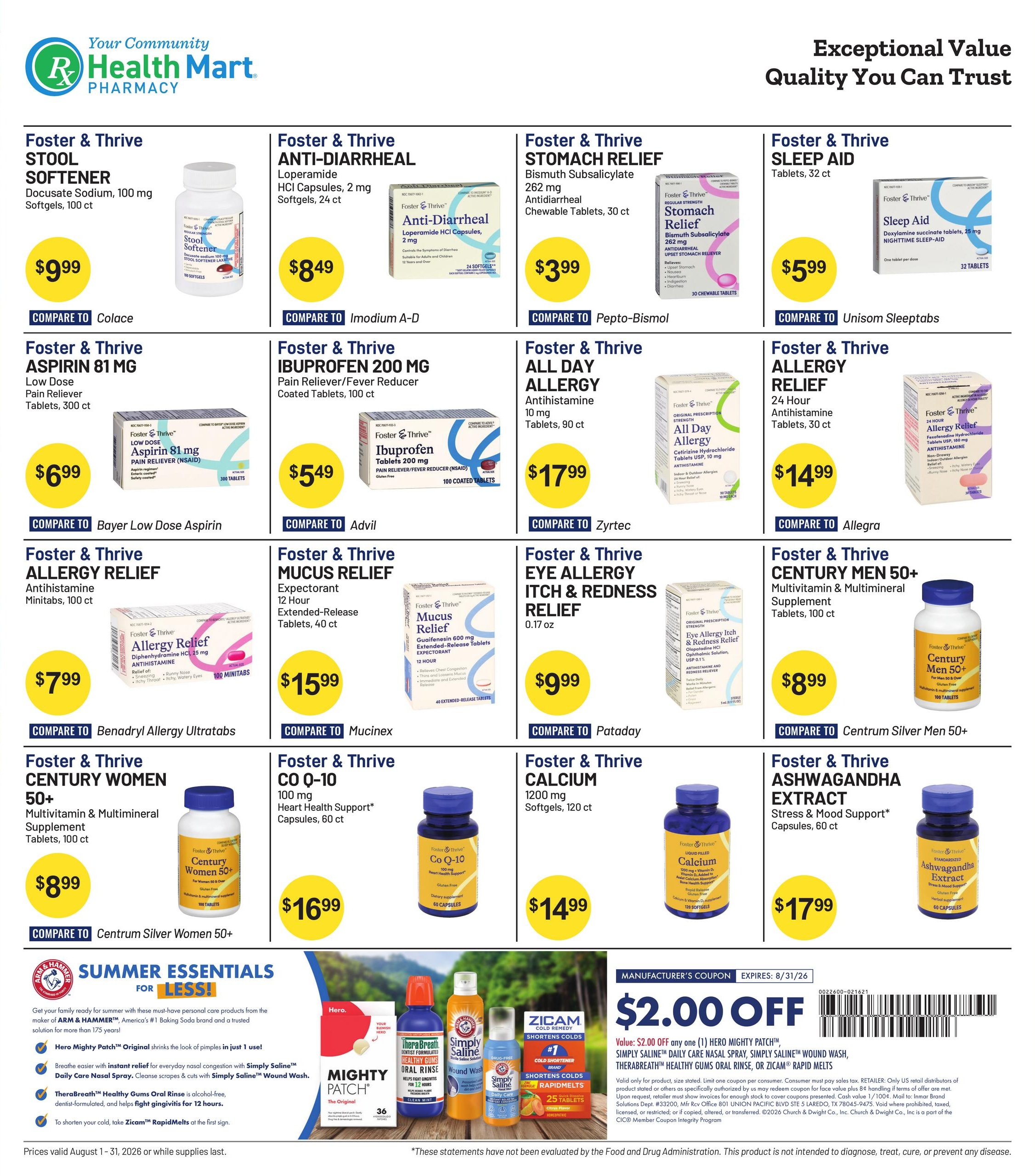 Health Mart Pharmacy Weekly Ad August 1 - 31, 2026