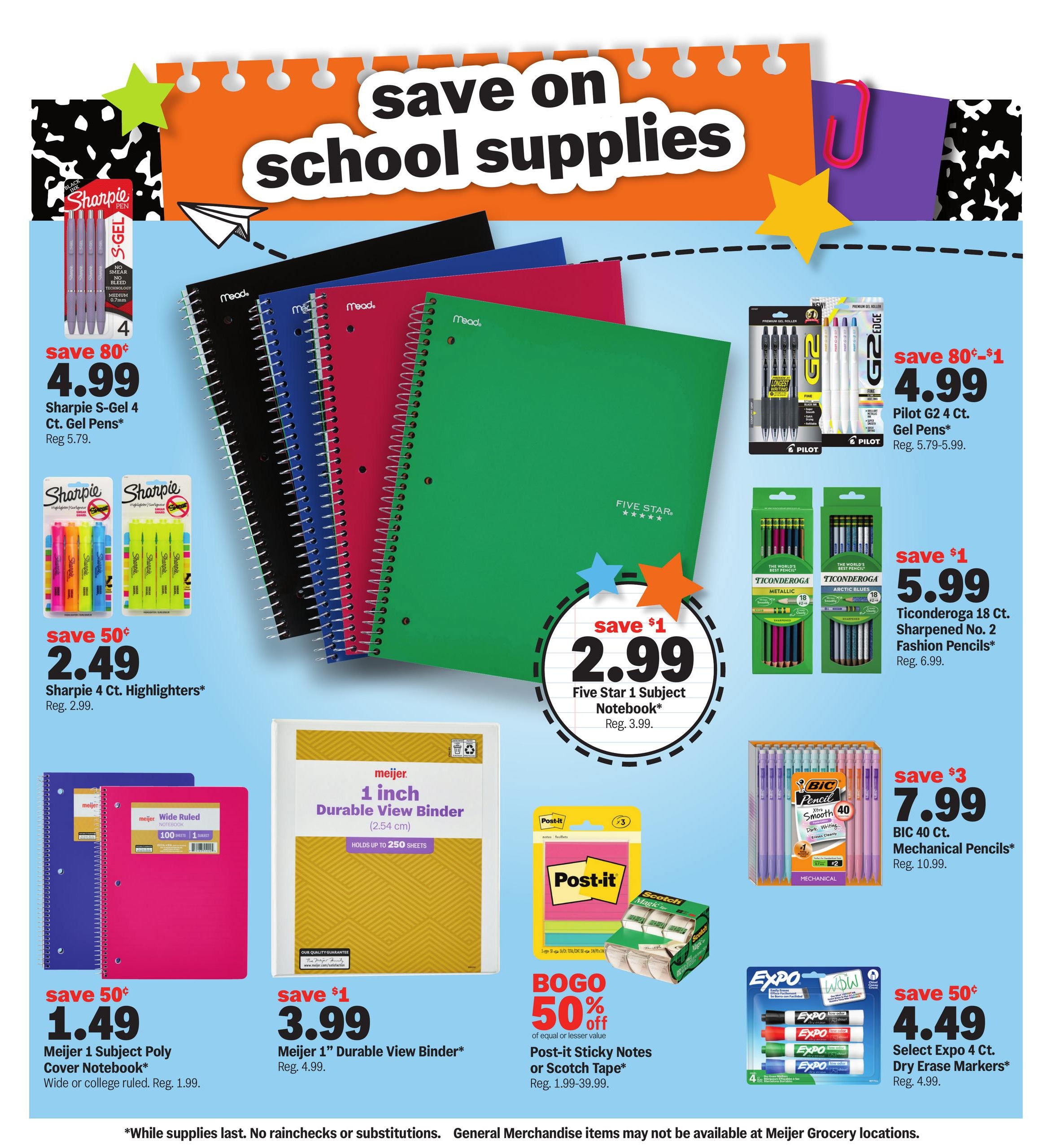 Meijer school deals under $1 Weekly Ad July 29 - August 11, 2026