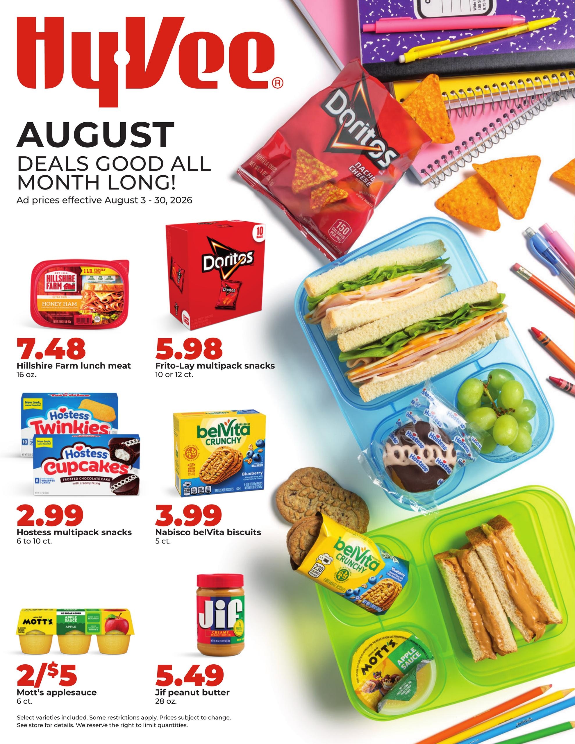 Hy-Vee (IA, IL, KS, MN, MO, NE, SD) Weekly Ad August 3 - 30, 2026