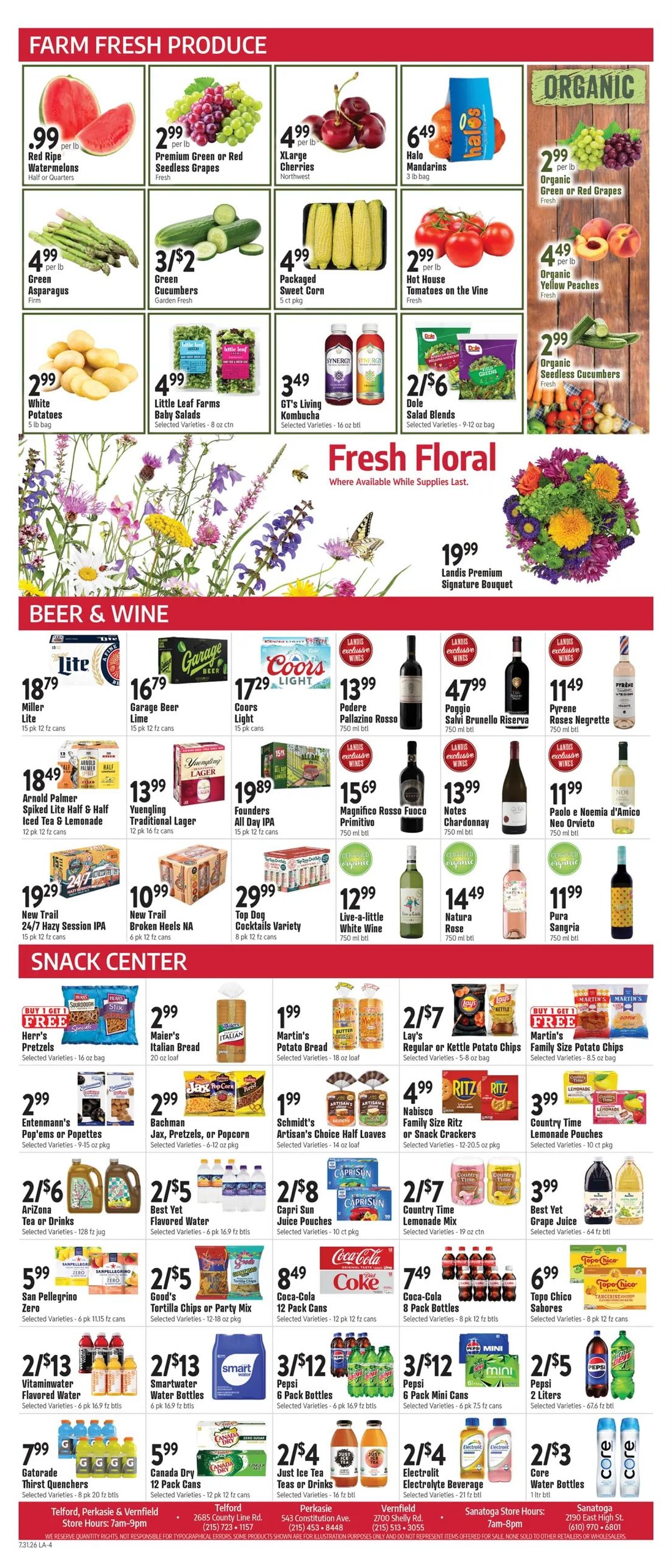 Landis Weekly Ad July 31 - August 6, 2026