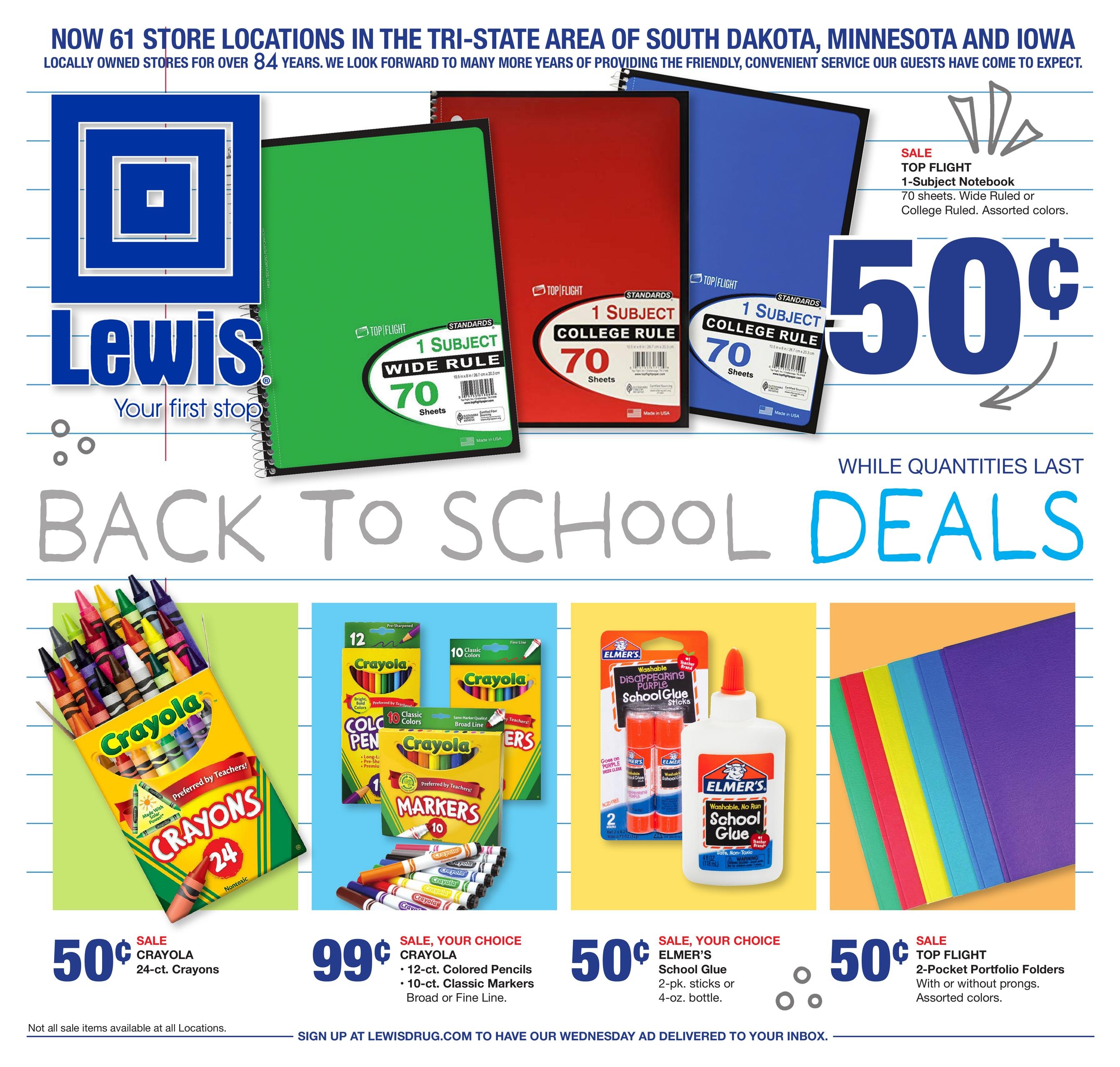Lewis Drug (IA, SD) Back To School Weekly Ad August 1 - 29, 2026