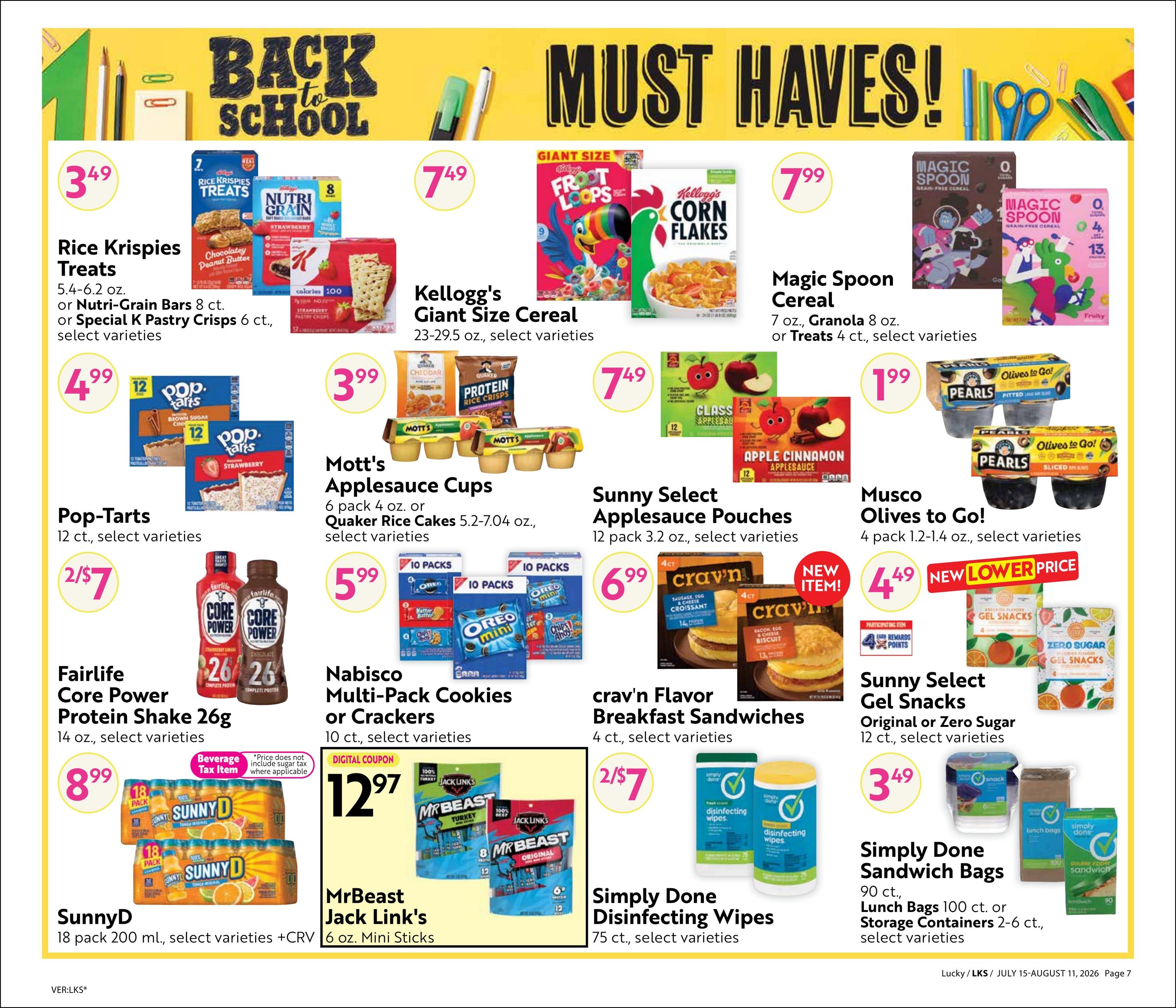 Lucky Supermarkets (San Francisco–Emeryville Area, CA) Steals & Deals Weekly Ad July 15 - August 11, 2026