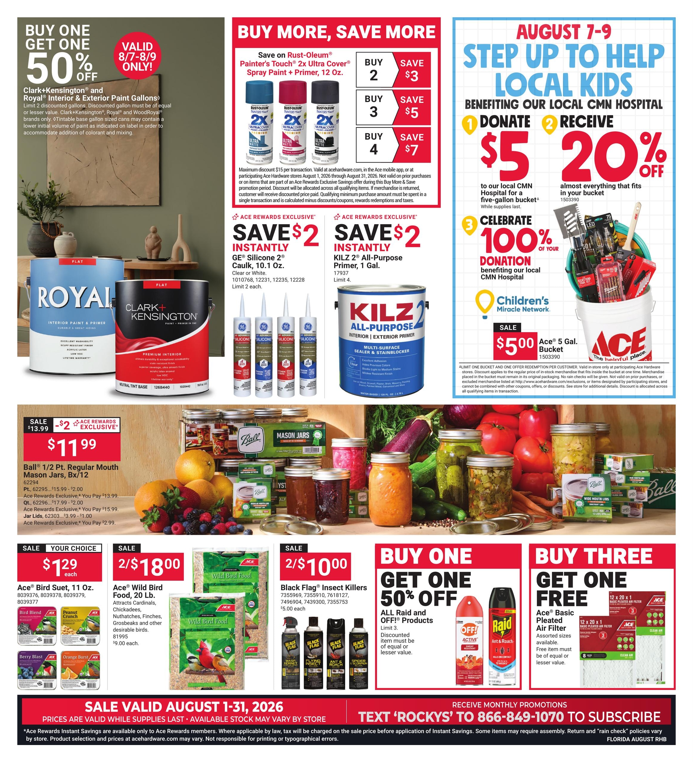 Ace Hardware (FL) August Red Hot Buys Weekly Ad August 1 - 31, 2026