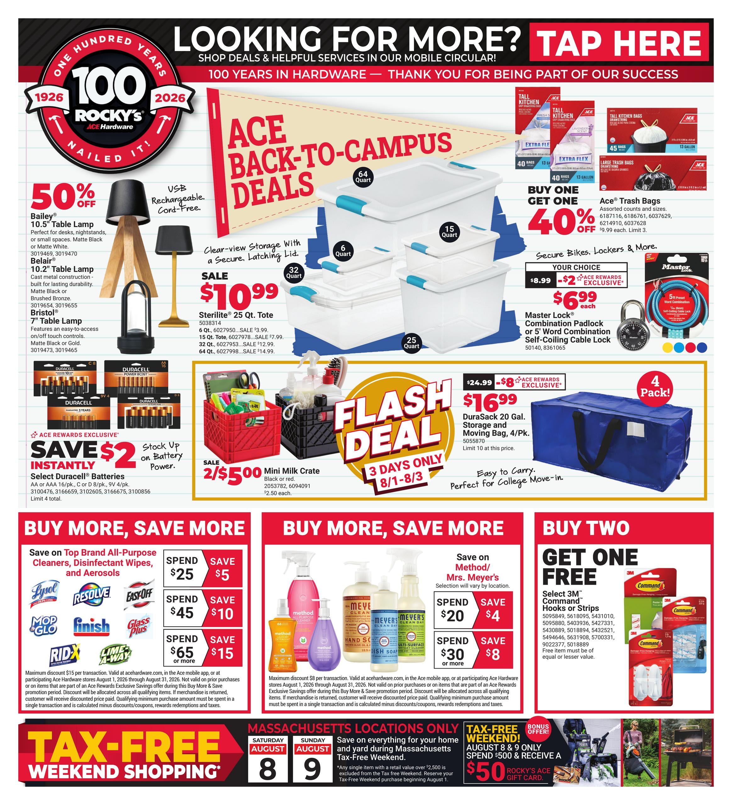 Ace Hardware August Red Hot Buys Weekly Ad August 1 - 31, 2026