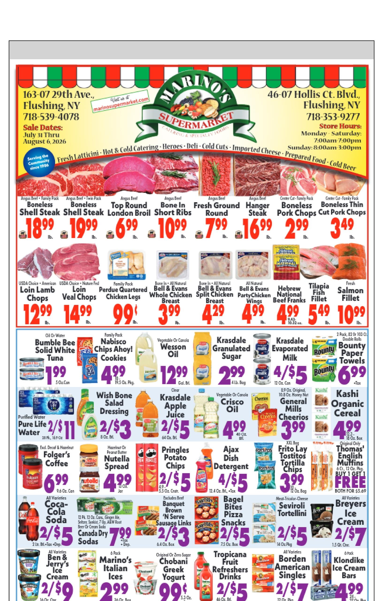 Marino's Supermarket Weekly Ad July 31 - August 6, 2026