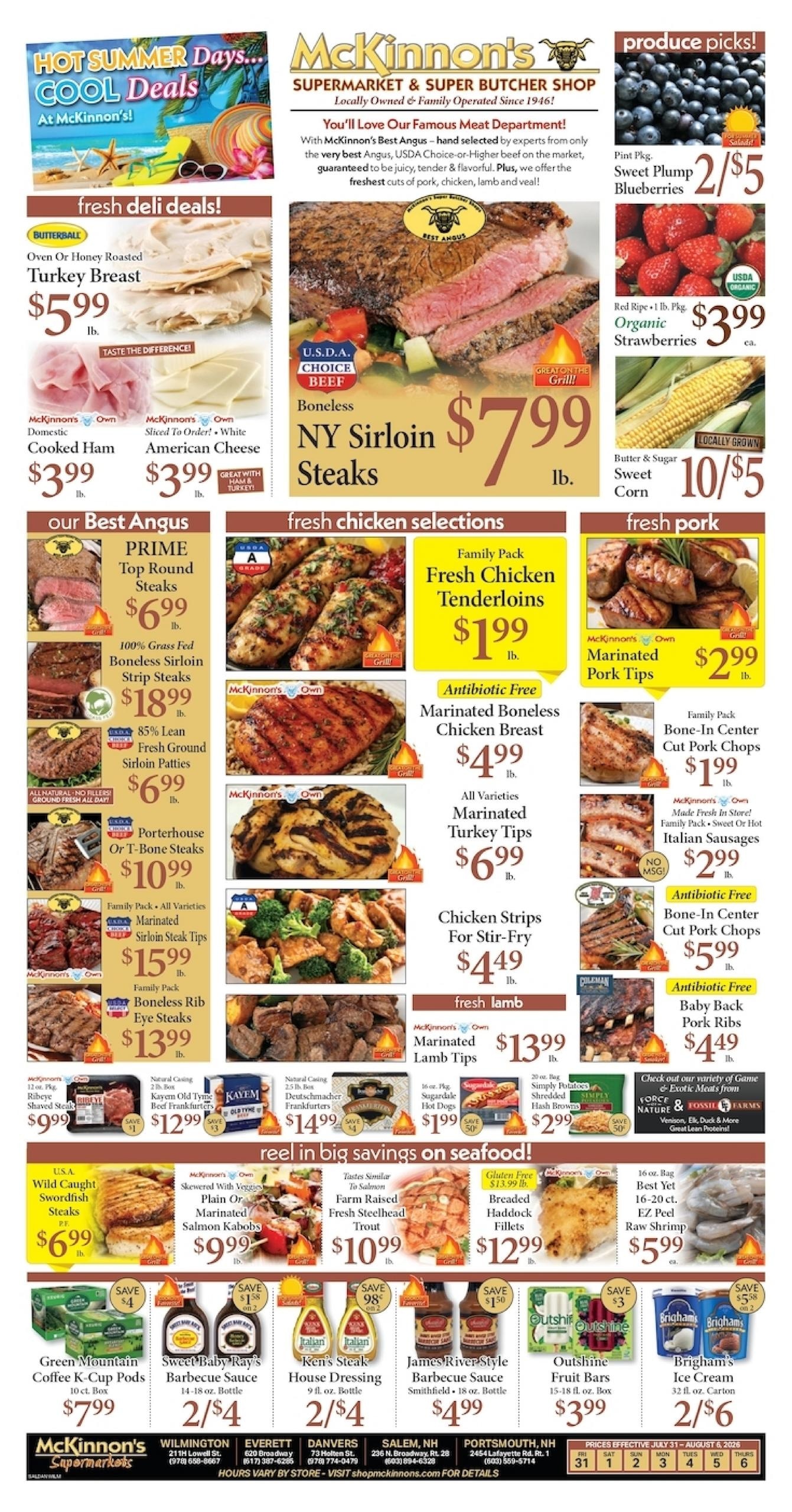 McKinnon's Supermarkets (Cambridge–Lynn Area, MA–ME) Weekly Ad July 31 - August 6, 2026